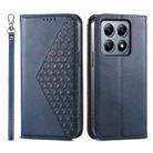 For Xiaomi 14T Pro Cubic Grid Calf Texture Magnetic Leather Phone Case(Blue) - 1