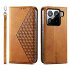 For Xiaomi 15 Cubic Grid Calf Texture Magnetic Leather Phone Case(Yellow) - 1