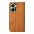 For Xiaomi Poco X7 Pro / Redmi Turbo 4 Cubic Grid Calf Texture Magnetic Leather Phone Case(Yellow) - 3