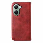 For Xiaomi Poco X7 Pro / Redmi Turbo 4 Cubic Grid Calf Texture Magnetic Leather Phone Case(Red) - 3