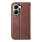 For Xiaomi Poco X7 Pro / Redmi Turbo 4 Cubic Grid Calf Texture Magnetic Leather Phone Case(Brown) - 3