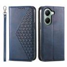 For Xiaomi Poco X7 Pro / Redmi Turbo 4 Cubic Grid Calf Texture Magnetic Leather Phone Case(Blue) - 1