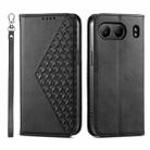 For OnePlus Nord 4 5G Cubic Grid Calf Texture Magnetic Leather Phone Case(Black) - 1