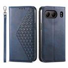 For OnePlus Nord 4 5G Cubic Grid Calf Texture Magnetic Leather Phone Case(Blue) - 1