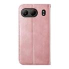 For OnePlus Nord 4 5G Cubic Grid Calf Texture Magnetic Leather Phone Case(Rose Gold) - 3