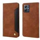 For Samsung Galaxy A06 4G Skin Feel Splicing Leather Phone Case(Brown) - 1