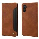 For Samsung Galaxy A36 / 56 5G Skin Feel Splicing Leather Phone Case(Brown) - 1