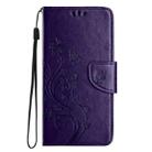 For Samsung Galaxy A56 5G Butterfly Flower Pattern Flip Leather Phone Case(Dark Purple) - 2