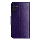 For Samsung Galaxy A56 5G Butterfly Flower Pattern Flip Leather Phone Case(Dark Purple) - 3