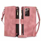 For Samsung Galaxy A53 5G Dream 9-Card Zipper Wallet RFID Leather Phone Case with Lanyard(Rose Gold) - 1
