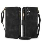 For Samsung Galaxy A54 5G Dream 9-Card Zipper Wallet RFID Leather Phone Case with Lanyard(Black) - 1