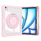 For iPad Air 11 2025 / 2024 / 10.9 2022 Crystal Armor PC Hybrid TPU Tablet Case with Pen Slot(Pink) - 2