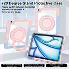 For iPad Air 11 2025 / 2024 / 10.9 2022 Crystal Armor PC Hybrid TPU Tablet Case with Pen Slot(Blue Pink) - 3