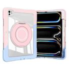 For iPad Pro 11 2024 Crystal Armor PC Hybrid TPU Tablet Case with Pen Slot(Blue Pink) - 2