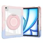 For iPad Air 13 2025 / 2024 Crystal Armor PC Hybrid TPU Tablet Case with Pen Slot(Blue Pink) - 2