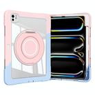 For iPad Pro 13 2024 Crystal Armor PC Hybrid TPU Tablet Case with Pen Slot(Blue Pink) - 2