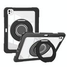 For iPad Pro 13 2024 Crystal Armor PC Hybrid TPU Tablet Case with Pen Slot(Black) - 1