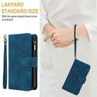 For Google Pixel 6 Dream 9-Card Zipper Wallet RFID Leather Phone Case with Lanyard(Blue) - 3