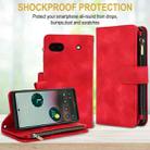 For Google Pixel 6 Dream 9-Card Zipper Wallet RFID Leather Phone Case with Lanyard(Red) - 2