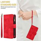 For Google Pixel 6 Dream 9-Card Zipper Wallet RFID Leather Phone Case with Lanyard(Red) - 3