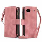 For Google Pixel 6 Dream 9-Card Zipper Wallet RFID Leather Phone Case with Lanyard(Rose Gold) - 1