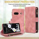 For Google Pixel 7 Dream 9-Card Zipper Wallet RFID Leather Phone Case with Lanyard(Rose Gold) - 2