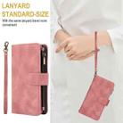 For Google Pixel 7 Dream 9-Card Zipper Wallet RFID Leather Phone Case with Lanyard(Rose Gold) - 3