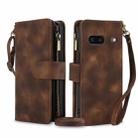 For Google Pixel 7 Dream 9-Card Zipper Wallet RFID Leather Phone Case with Lanyard(Brown) - 1