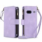 For Google Pixel 7 Dream 9-Card Zipper Wallet RFID Leather Phone Case with Lanyard(Purple) - 1