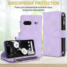 For Google Pixel 7 Dream 9-Card Zipper Wallet RFID Leather Phone Case with Lanyard(Purple) - 2