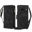 For Google Pixel 7 Dream 9-Card Zipper Wallet RFID Leather Phone Case with Lanyard(Black) - 1