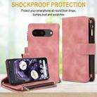 For Google Pixel 8 Dream 9-Card Zipper Wallet RFID Leather Phone Case with Lanyard(Rose Gold) - 2