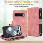 For Google Pixel 8 Pro Dream 9-Card Zipper Wallet RFID Leather Phone Case with Lanyard(Rose Gold) - 2