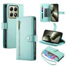 For Xiaomi 14T Nine Card-slot Zipper Wallet Bag Leather Phone Case(Mint Green) - 1