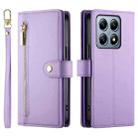 For Xiaomi 14T Pro Nine Card-slot Zipper Wallet Bag Leather Phone Case(Purple) - 2