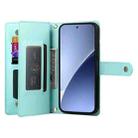 For Xiaomi 15 Nine Card-slot Zipper Wallet Bag Leather Phone Case(Mint Green) - 3