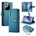 For Xiaomi 15 Nine Card-slot Zipper Wallet Bag Leather Phone Case(Blue) - 1