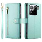 For Xiaomi 15 Pro Nine Card-slot Zipper Wallet Bag Leather Phone Case(Mint Green) - 2