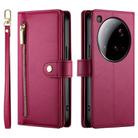 For Xiaomi 15 Ultra Nine Card-slot Zipper Wallet Bag Leather Phone Case(Red) - 2