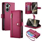 For Xiaomi Poco X7 Pro / Redmi Turbo 4 Nine Card-slot Zipper Wallet Bag Leather Phone Case(Red) - 1
