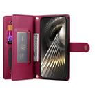For Xiaomi Poco X7 Pro / Redmi Turbo 4 Nine Card-slot Zipper Wallet Bag Leather Phone Case(Red) - 3