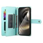 For Xiaomi Poco X7 Pro / Redmi Turbo 4 Nine Card-slot Zipper Wallet Bag Leather Phone Case(Mint Green) - 3