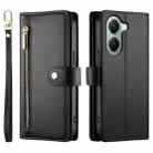 For Xiaomi Poco X7 Pro / Redmi Turbo 4 Nine Card-slot Zipper Wallet Bag Leather Phone Case(Black) - 2