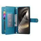 For Xiaomi Poco X7 Pro / Redmi Turbo 4 Nine Card-slot Zipper Wallet Bag Leather Phone Case(Blue) - 3