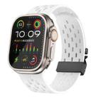 For Apple Watch 46mm / 49mm / 45mm / 44mm Mesh Silicone Buckle Watch Band(White) - 1