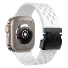 For Apple Watch 46mm / 49mm / 45mm / 44mm Mesh Silicone Buckle Watch Band(White) - 2