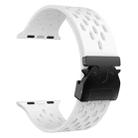 For Apple Watch 46mm / 49mm / 45mm / 44mm Mesh Silicone Buckle Watch Band(White) - 3