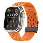 For Apple Watch 46mm / 49mm / 45mm / 44mm Mesh Silicone Buckle Watch Band(Orange) - 1