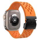 For Apple Watch 46mm / 49mm / 45mm / 44mm Mesh Silicone Buckle Watch Band(Orange) - 2