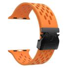 For Apple Watch 46mm / 49mm / 45mm / 44mm Mesh Silicone Buckle Watch Band(Orange) - 3